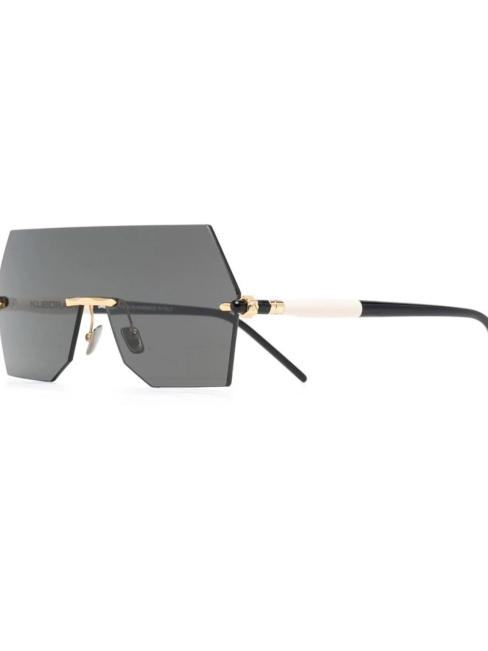 Men's Frameless Square Shield Sunglasses - Black/Gold